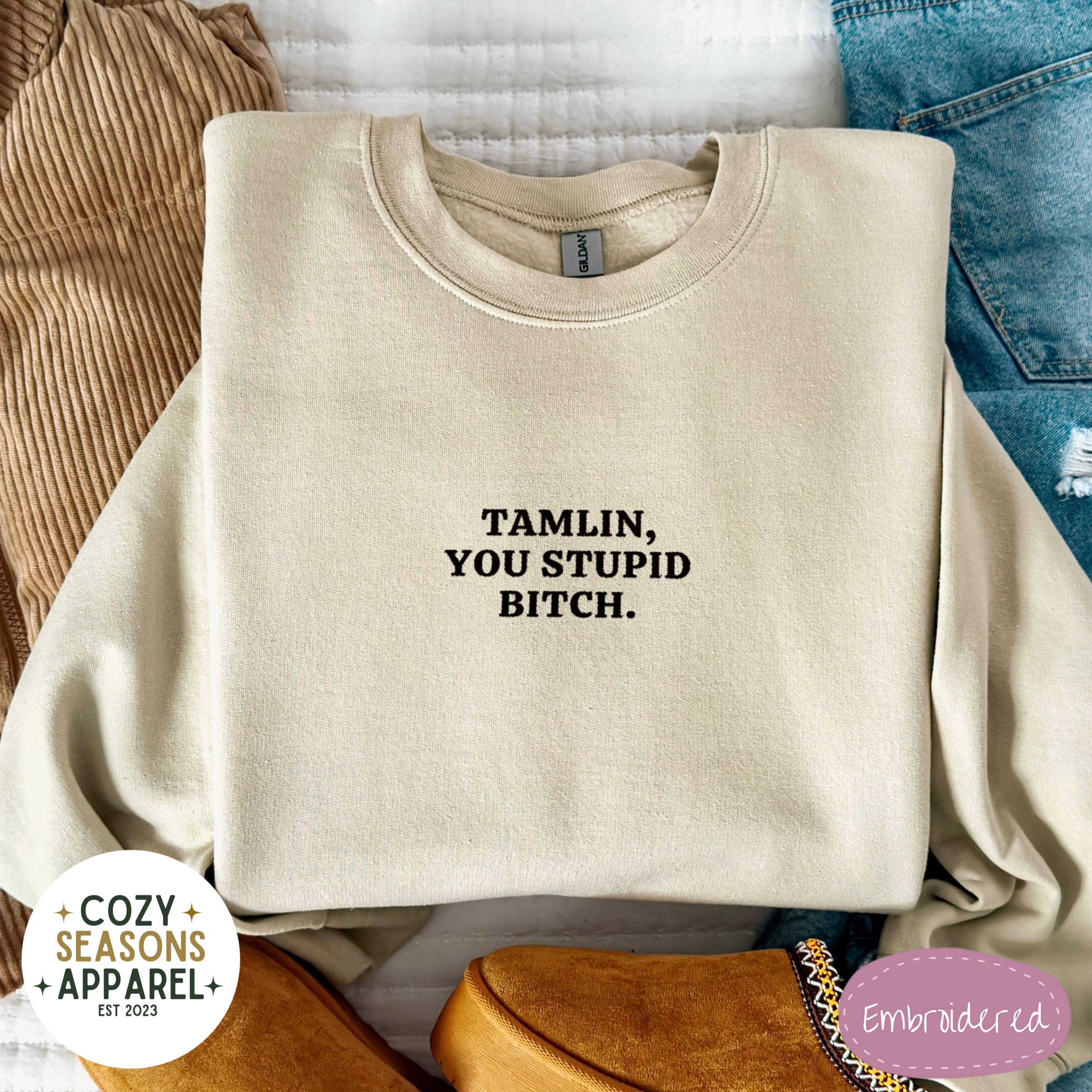 Embroidered ACOTAR Sweatshirt, Tamlin Funny Book Sweatshirt
