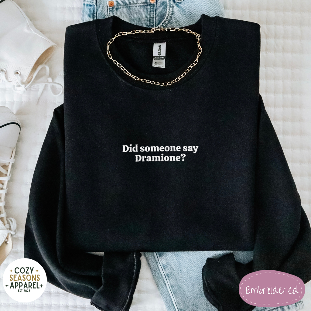 Embroidered Dramione Fanfic Book Sweatshirt