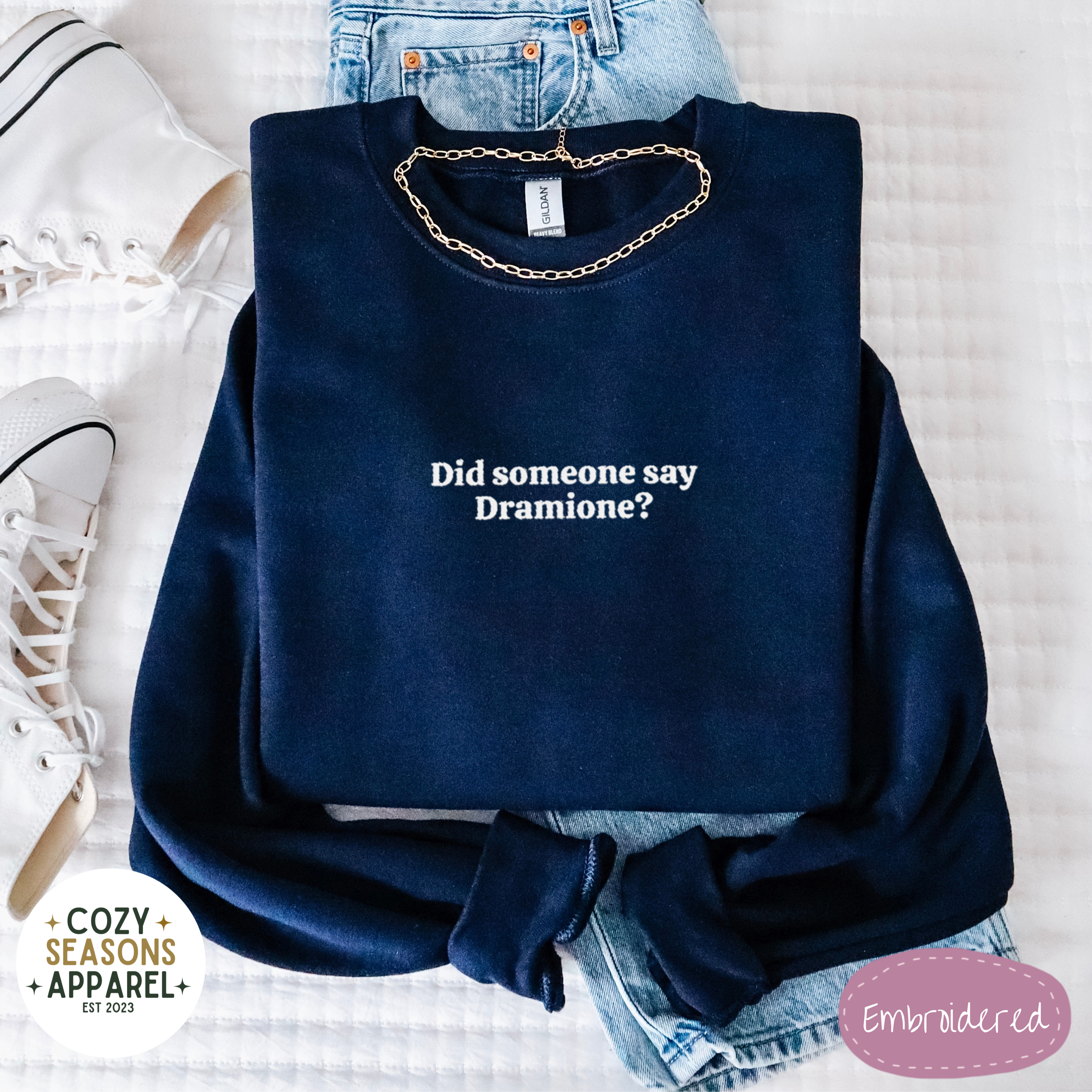 Embroidered Dramione Fanfic Book Sweatshirt